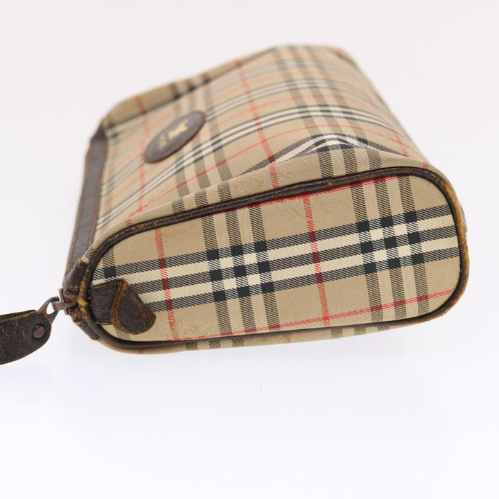 BurberrySs Nova Check Clutch Bag Canvas Leather Beige Brown Auth 49771