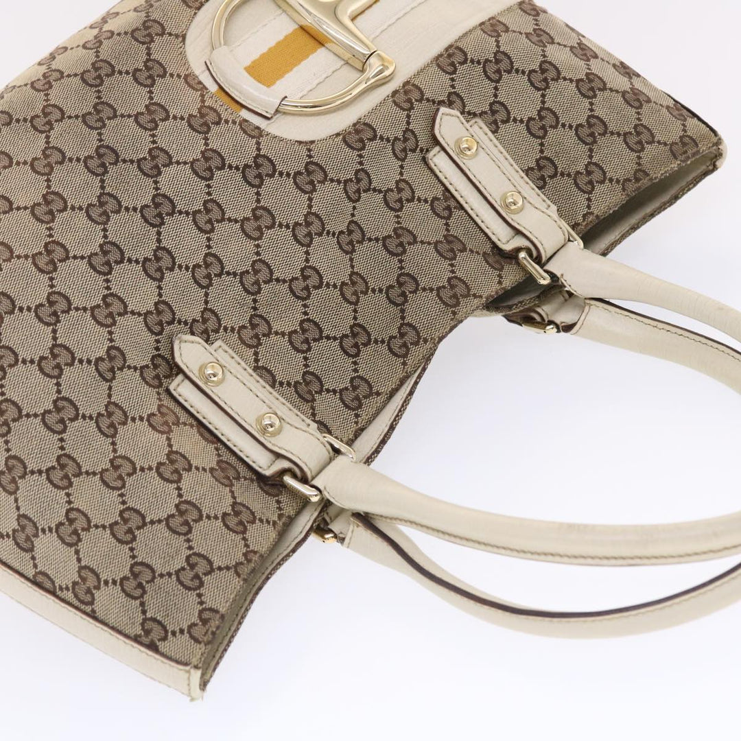 GUCCI GG Canvas Sherry Line Shoulder Bag Beige White 137385  49887