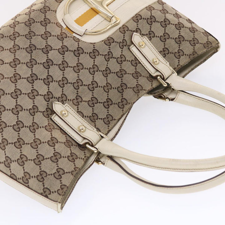 GUCCI GG Canvas Sherry Line Shoulder Bag Beige White 137385  49887