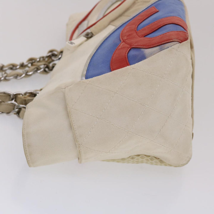 Top Quality Chanel Chain Tote Bag No5 Canvas White CC Auth 49901