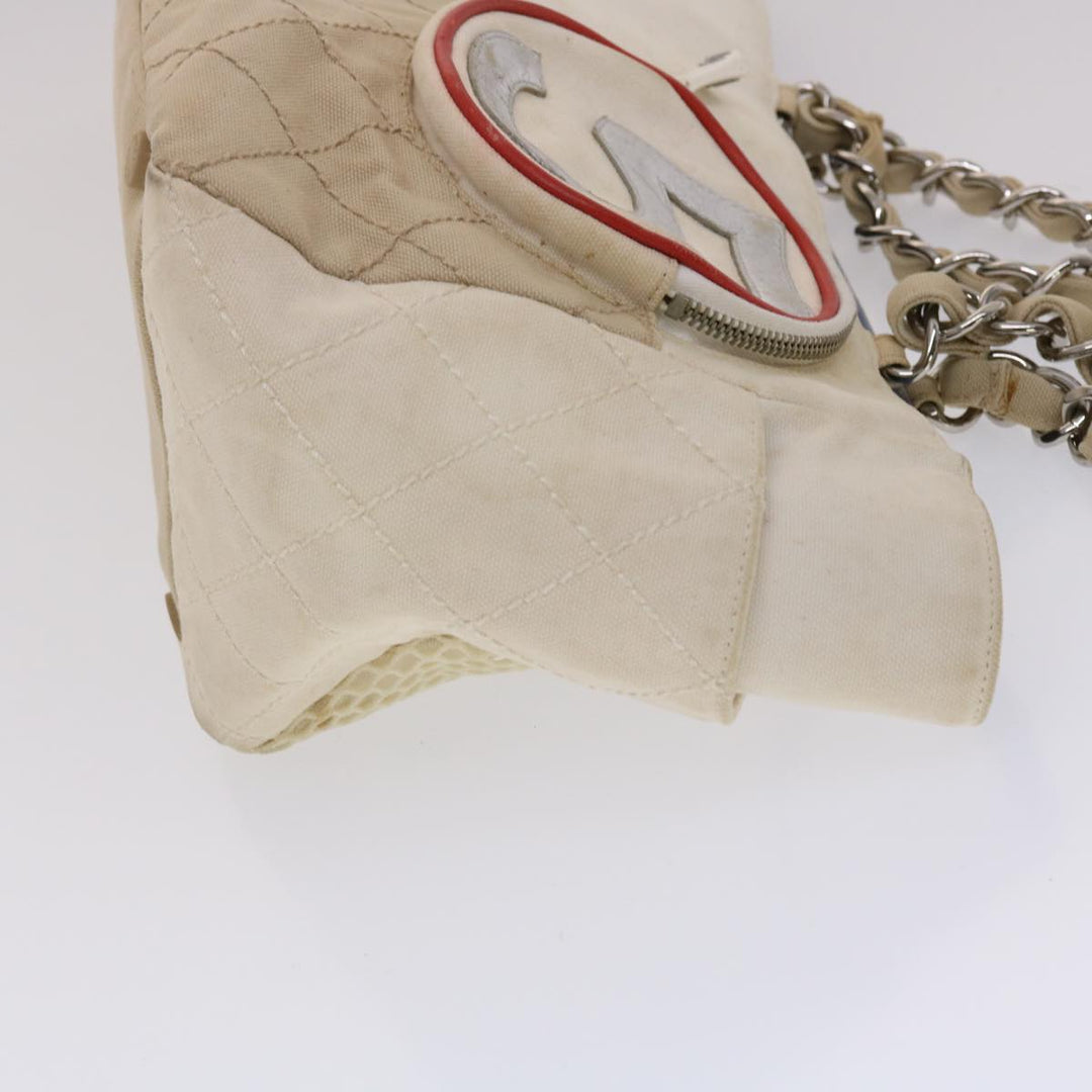 Top Quality Chanel Chain Tote Bag No5 Canvas White CC Auth 49901