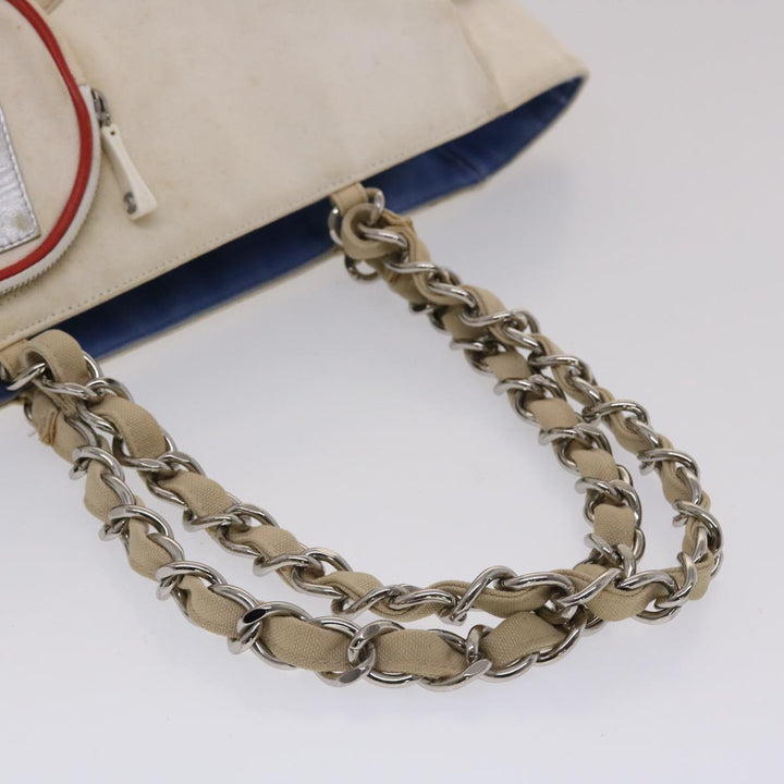 Top Quality Chanel Chain Tote Bag No5 Canvas White CC Auth 49901