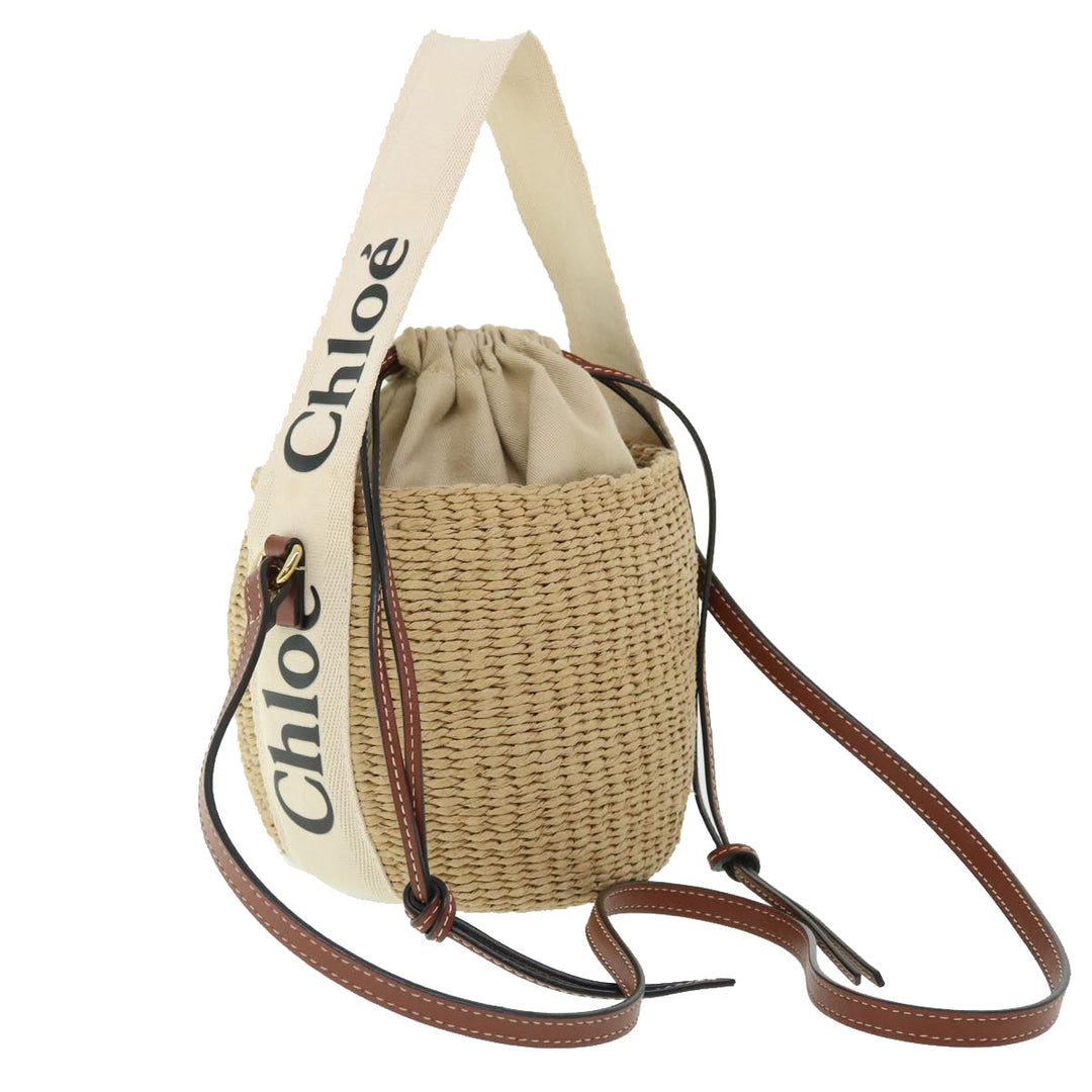 Chloe Small Woody Shoulder Bag straw Beige 03-21-68-65 49911