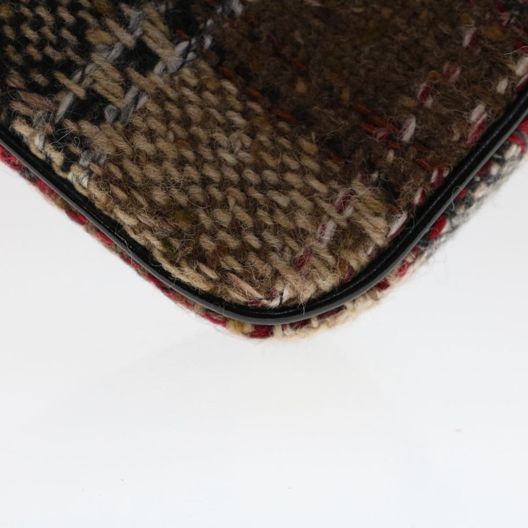 Burberry Nova Check Hand Bag Wool Beige Auth 49934
