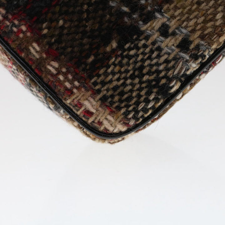 Burberry Nova Check Hand Bag Wool Beige Auth 49934