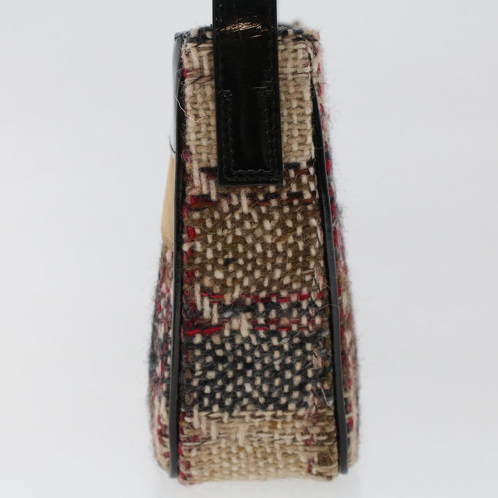 Burberry Nova Check Hand Bag Wool Beige Auth 49934