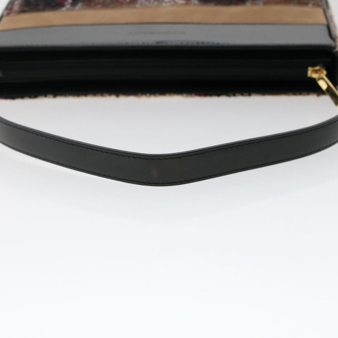 Burberry Nova Check Hand Bag Wool Beige Auth 49934