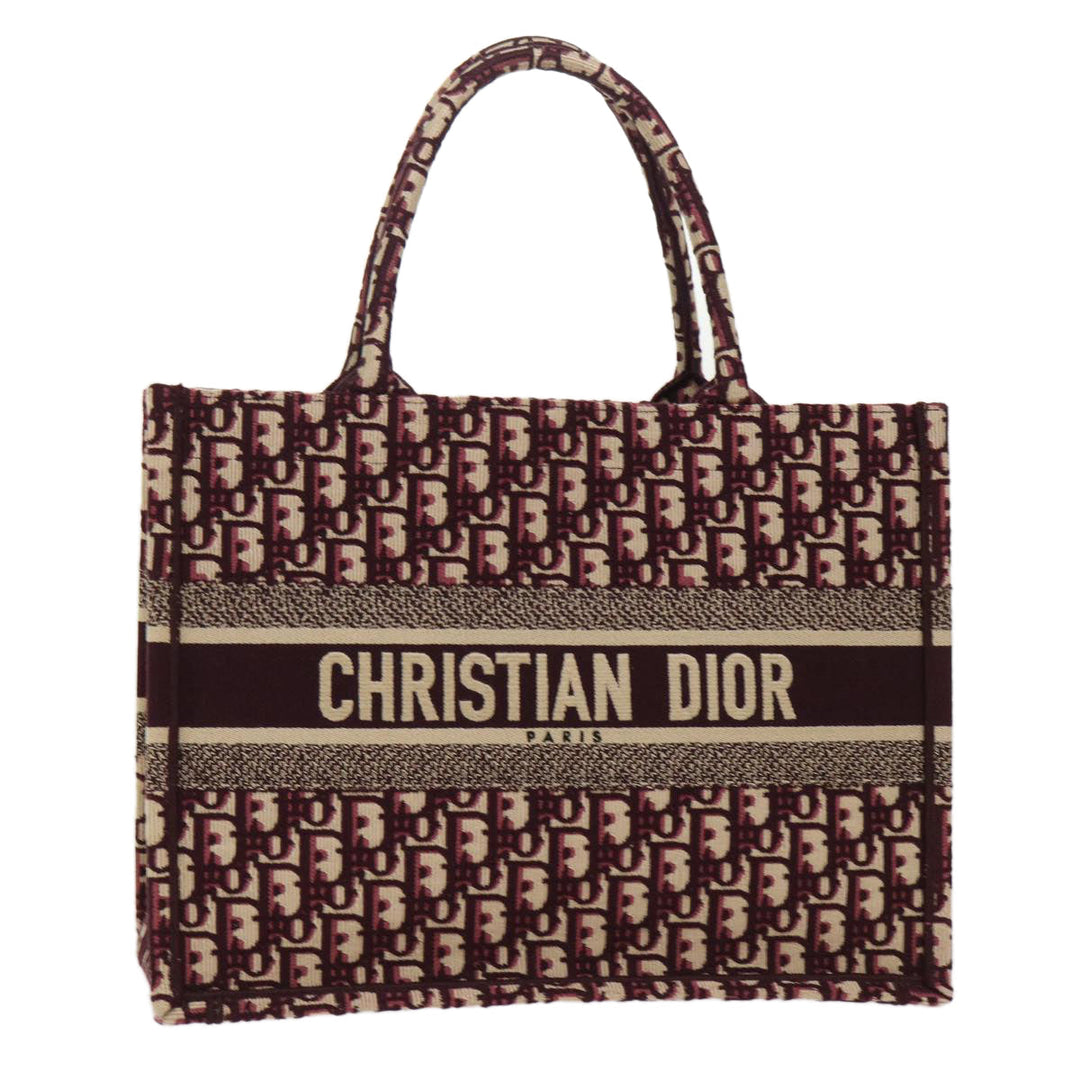 CHRISTIAN Top quality Dior Trotter Canvas Oblique Tote Bag Bordeaux M1296 ZRIW Auth 49935A