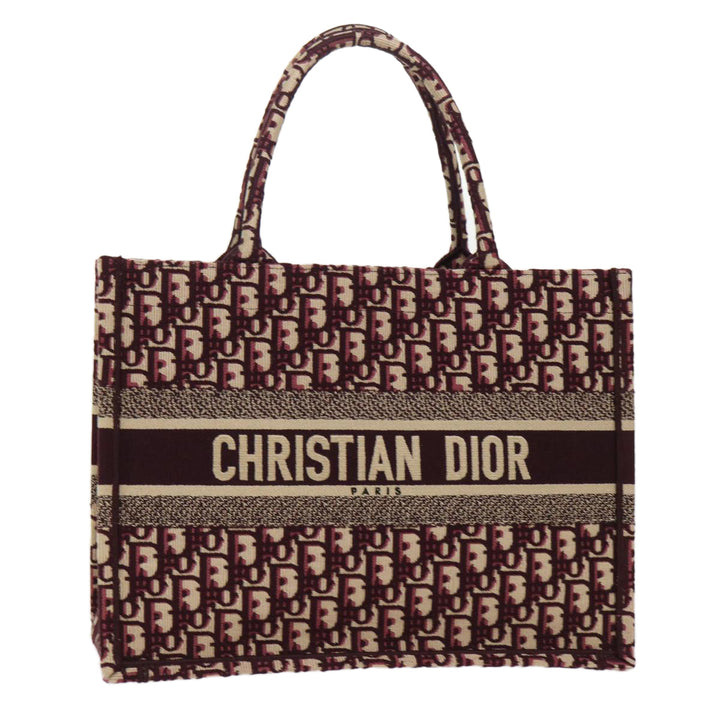 CHRISTIAN Top quality Dior Trotter Canvas Oblique Tote Bag Bordeaux M1296 ZRIW Auth 49935A
