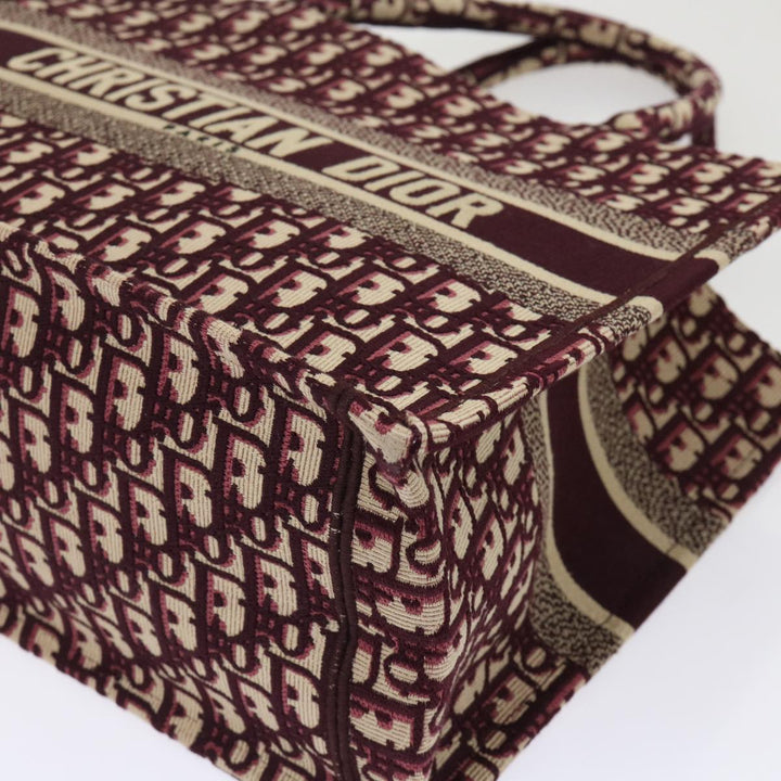 CHRISTIAN Top quality Dior Trotter Canvas Oblique Tote Bag Bordeaux M1296 ZRIW Auth 49935A