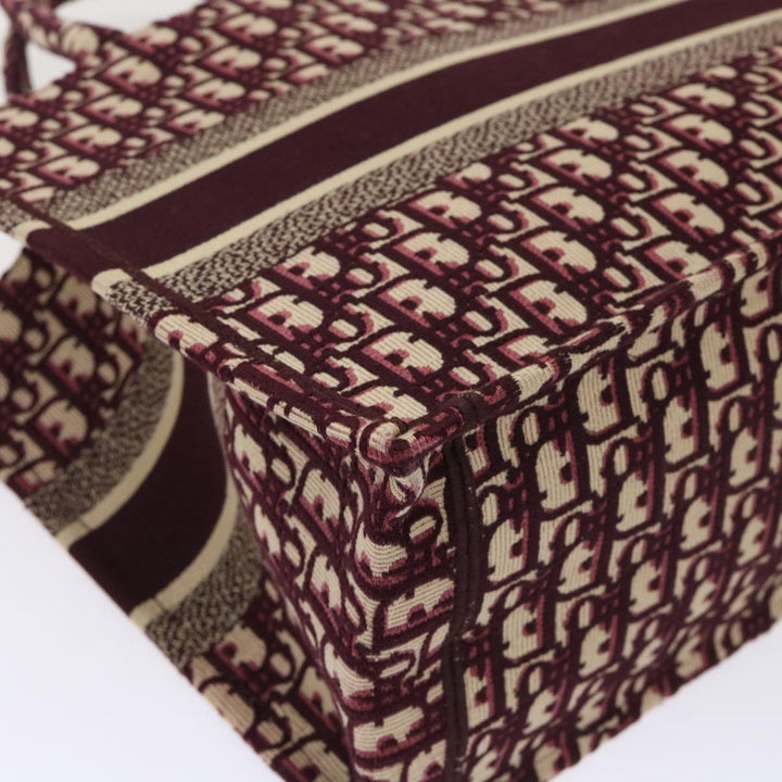CHRISTIAN Top quality Dior Trotter Canvas Oblique Tote Bag Bordeaux M1296 ZRIW Auth 49935A
