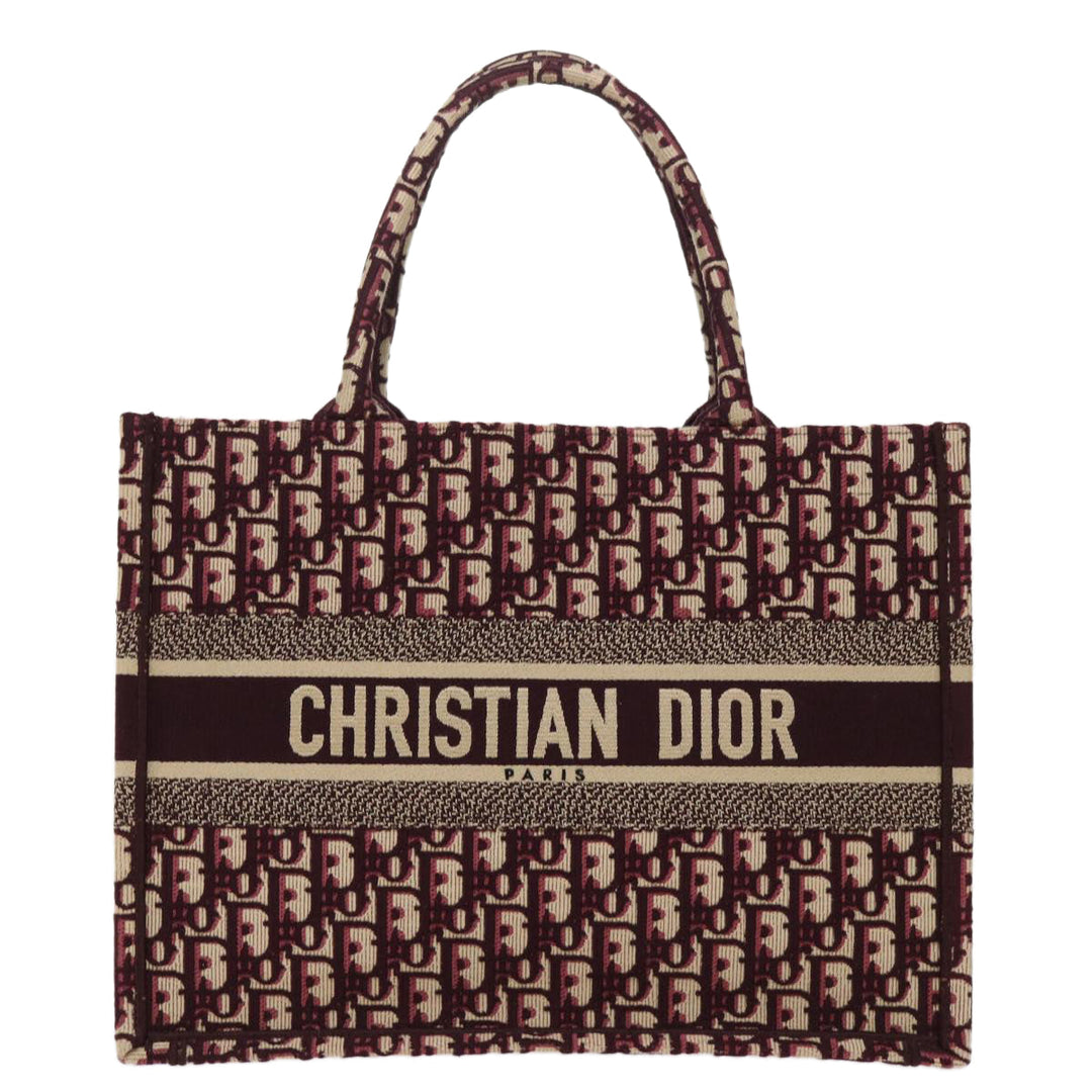 CHRISTIAN Top quality Dior Trotter Canvas Oblique Tote Bag Bordeaux M1296 ZRIW Auth 49935A