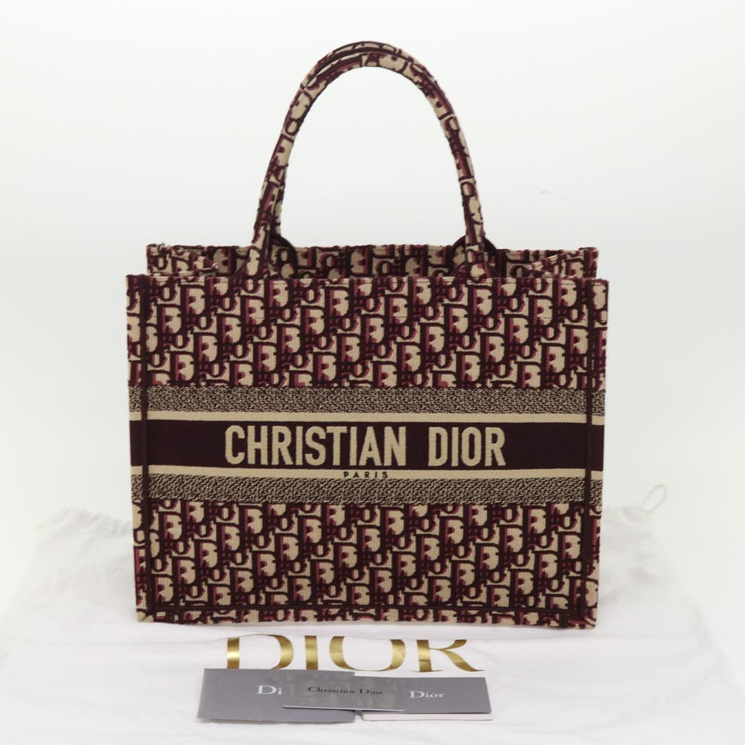 CHRISTIAN Top quality Dior Trotter Canvas Oblique Tote Bag Bordeaux M1296 ZRIW Auth 49935A