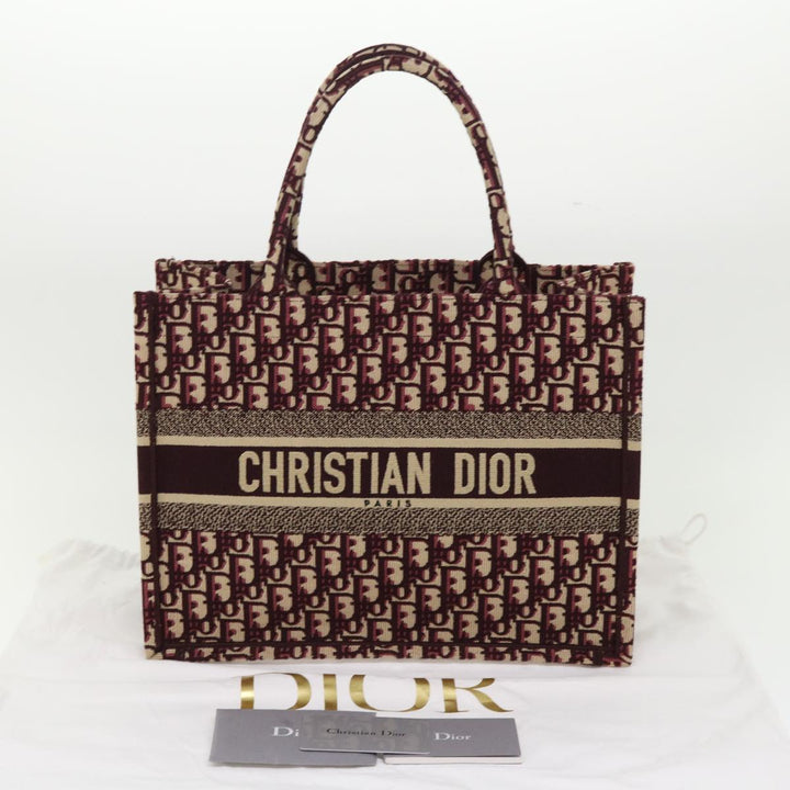 CHRISTIAN Top quality Dior Trotter Canvas Oblique Tote Bag Bordeaux M1296 ZRIW Auth 49935A
