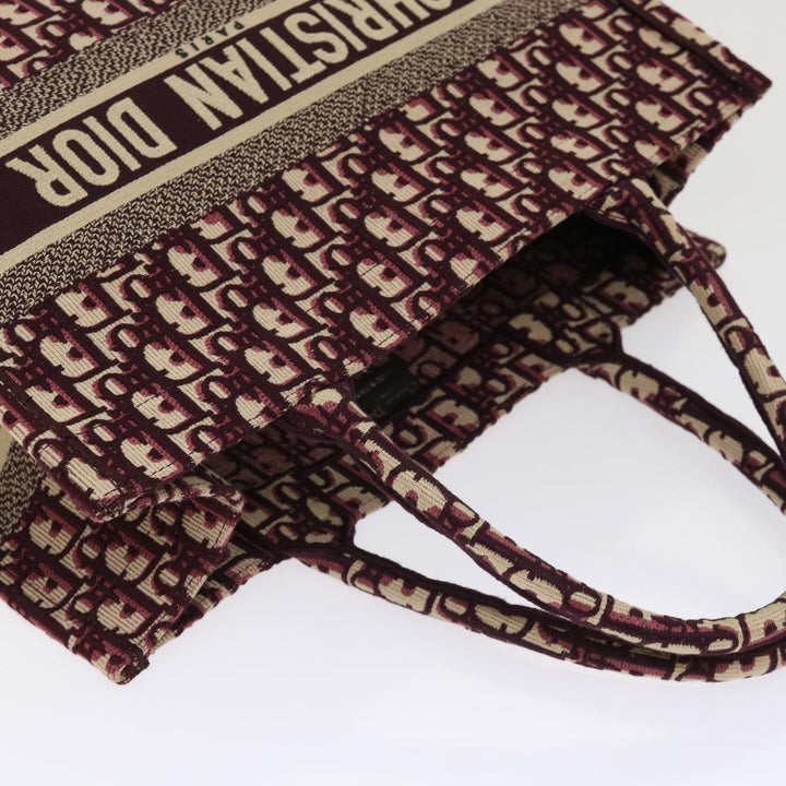 CHRISTIAN Top quality Dior Trotter Canvas Oblique Tote Bag Bordeaux M1296 ZRIW Auth 49935A