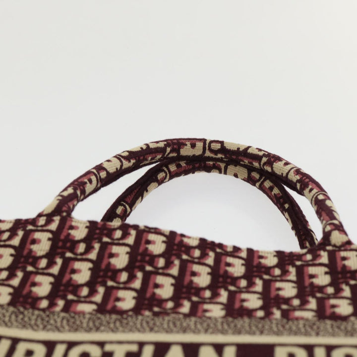 CHRISTIAN Top quality Dior Trotter Canvas Oblique Tote Bag Bordeaux M1296 ZRIW Auth 49935A