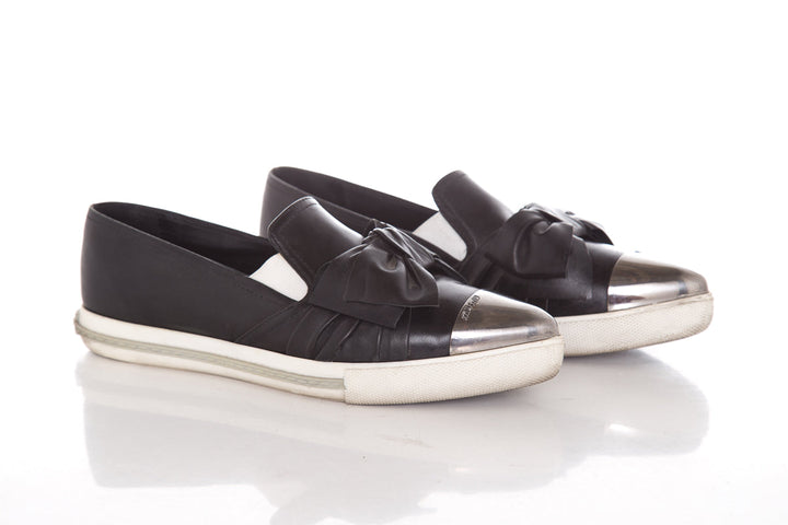 Miu Miu Black Bow Sneakers SZ 38.5