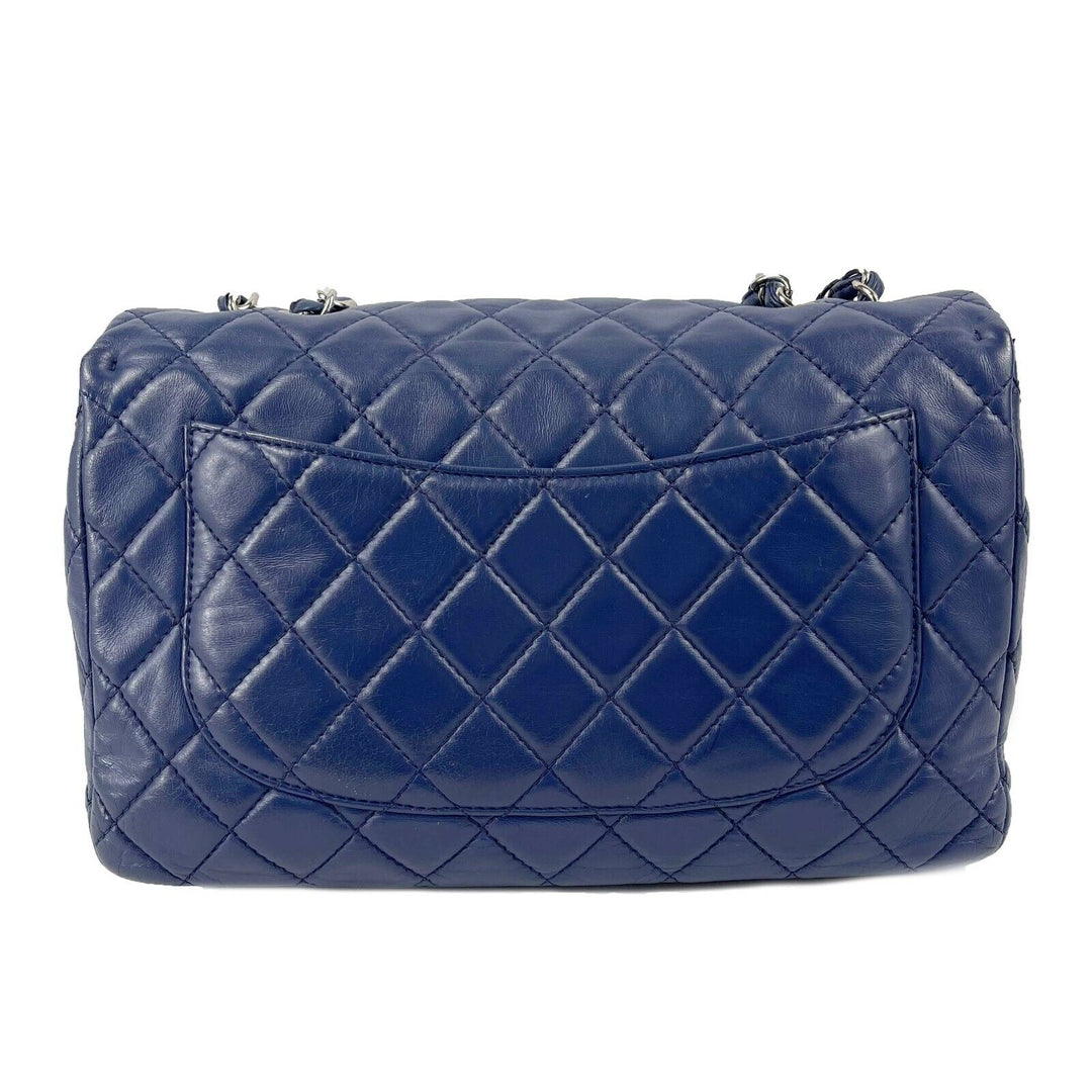 Chanel - Classic 08 Single New Bag - Blue Quilted Lambskin Maxi Shoulder Bag