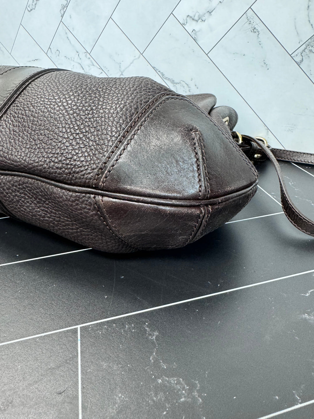 Burberry Brown Leather Hobo 2Way Bag