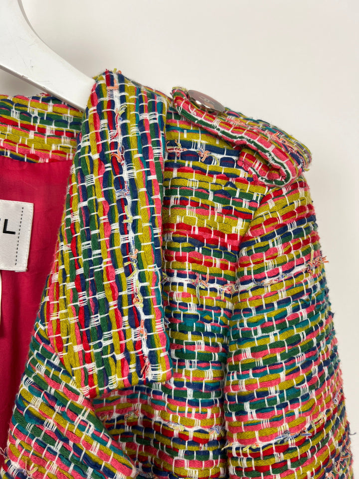 Top Quality Chanel Resort 2016 Multicolour Tweed Single Breasted Blazer Size FR 34 (UK 6)
