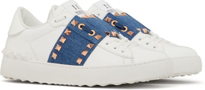 ROCKSTUD LEATHER SNEAKERS