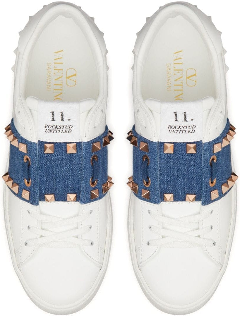 ROCKSTUD LEATHER SNEAKERS
