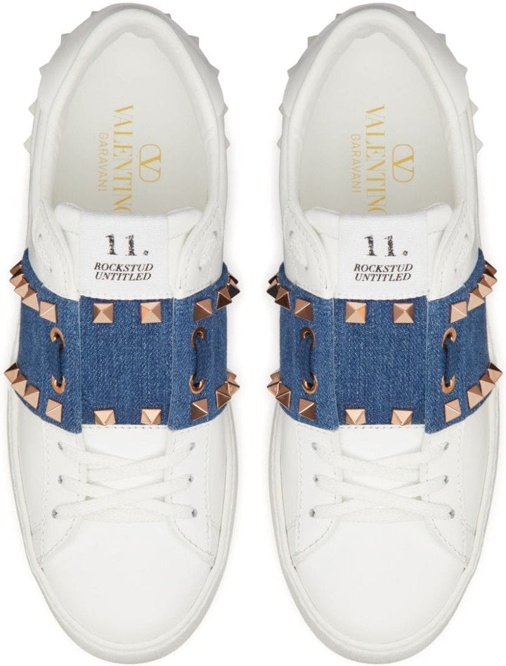 ROCKSTUD LEATHER SNEAKERS