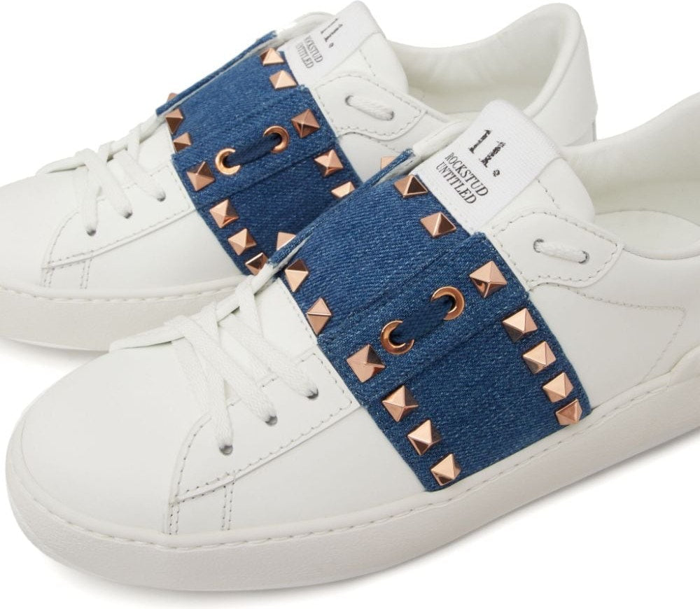 ROCKSTUD LEATHER SNEAKERS