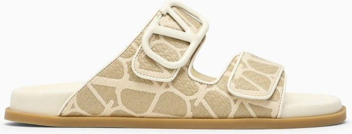 SANDAL TOILE ICONOGRAPHE BEIGE/IVORY