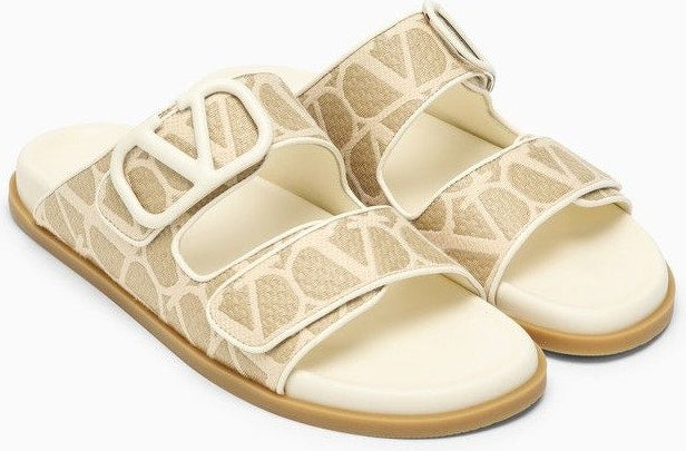 SANDAL TOILE ICONOGRAPHE BEIGE/IVORY