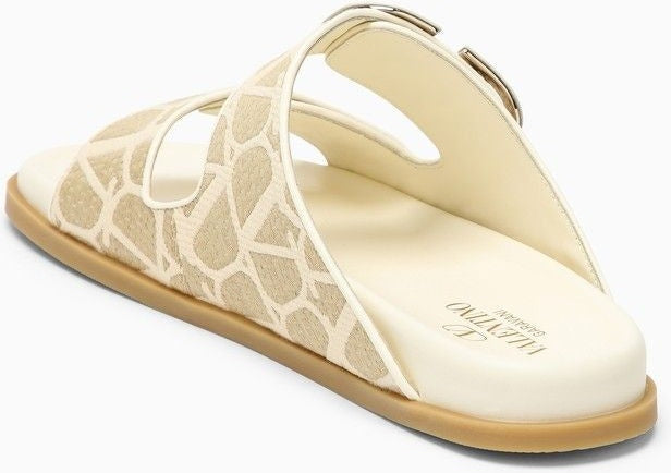 SANDAL TOILE ICONOGRAPHE BEIGE/IVORY