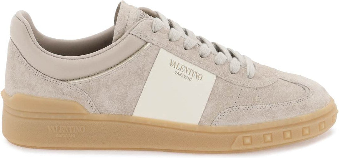 UPVILLAGE BEIGE LEATHER LOW TOP TRAINER