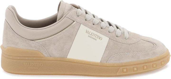 UPVILLAGE BEIGE LEATHER LOW TOP TRAINER