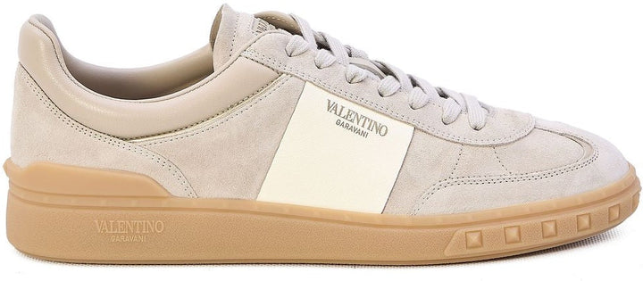 UPVILLAGE BEIGE LEATHER LOW TOP TRAINER