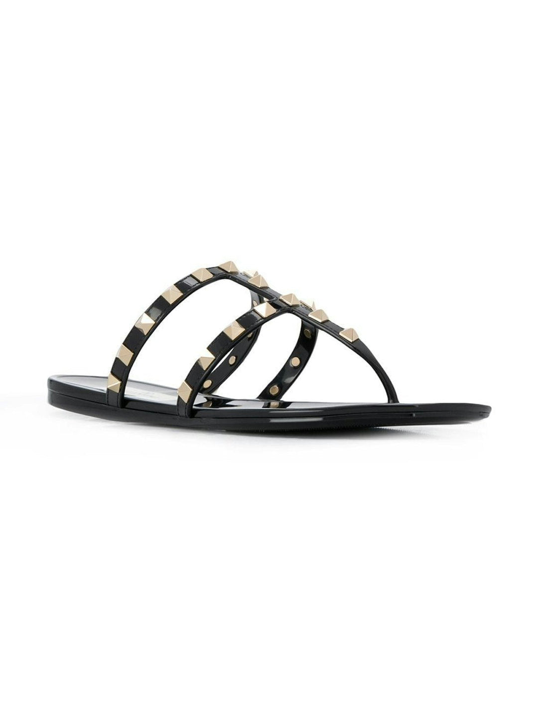 BLACK ROCKSTUD LOW SANDAL