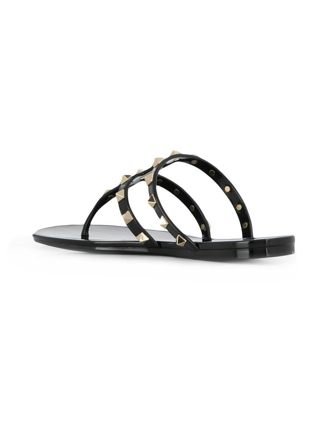 BLACK ROCKSTUD LOW SANDAL