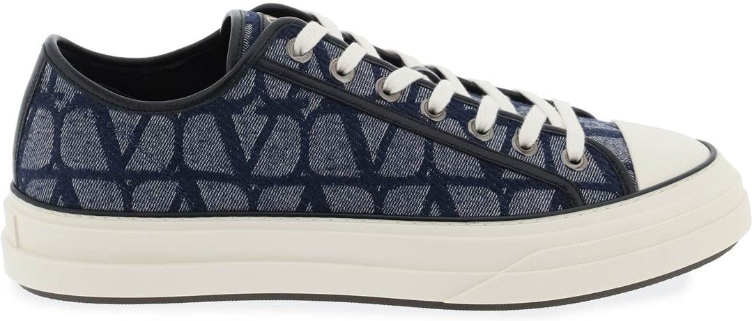 TOTALOOP LOW-TOP SNEAKERS IN DENIM-EFFECT TOILE ICONOGRAPHE