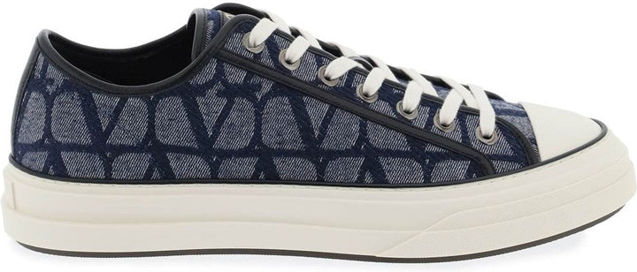 TOTALOOP LOW-TOP SNEAKERS IN DENIM-EFFECT TOILE ICONOGRAPHE