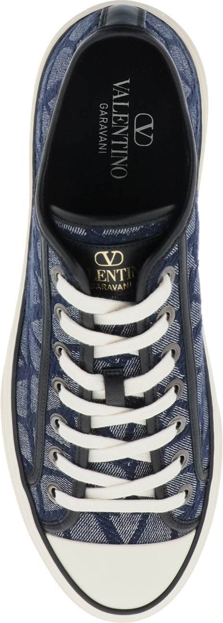 TOTALOOP LOW-TOP SNEAKERS IN DENIM-EFFECT TOILE ICONOGRAPHE