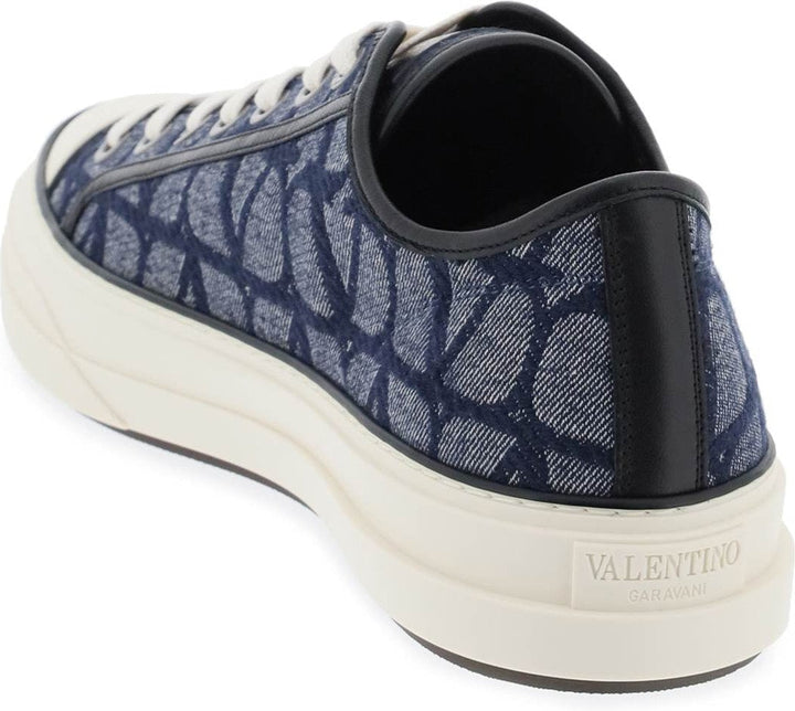 TOTALOOP LOW-TOP SNEAKERS IN DENIM-EFFECT TOILE ICONOGRAPHE