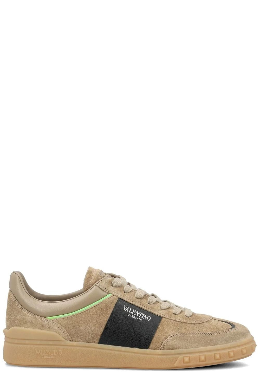 UPVILLAGE BEIGE LEATHER LOW TOP TRAINER