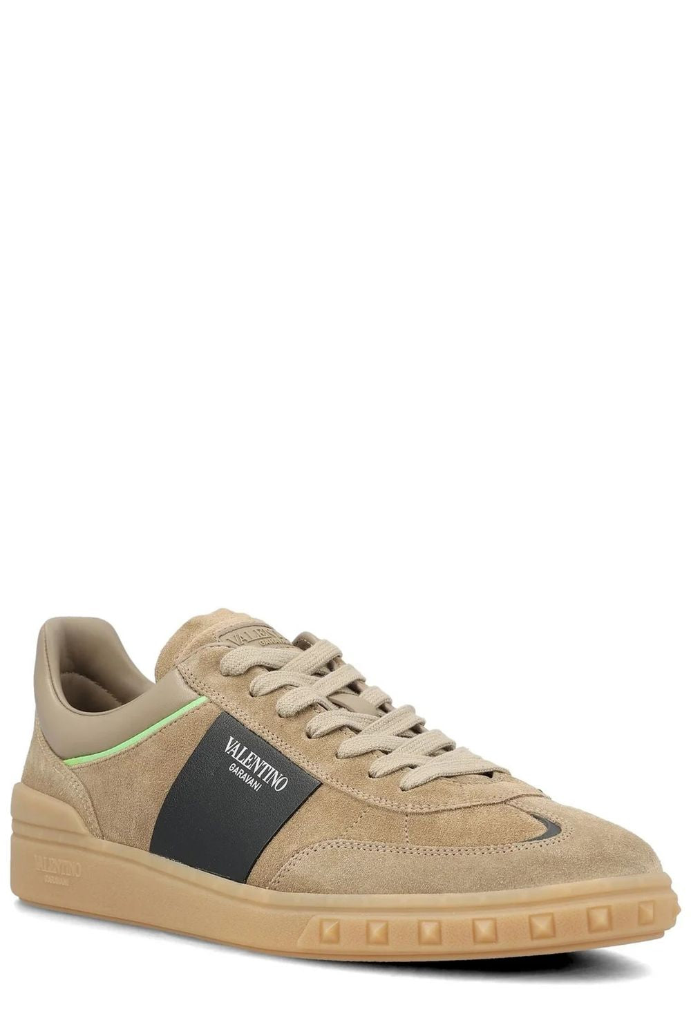 UPVILLAGE BEIGE LEATHER LOW TOP TRAINER