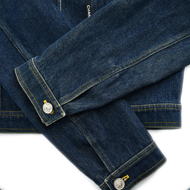 Top Quality Chanel Single Breasted Denim Jacket Indigo