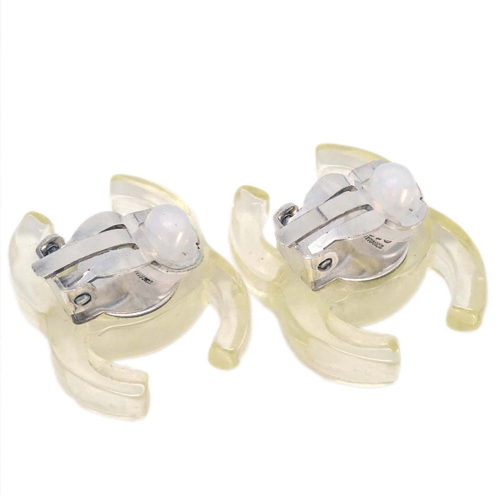 Top Quality Chanel CC Earrings Clip-On Clear 02P