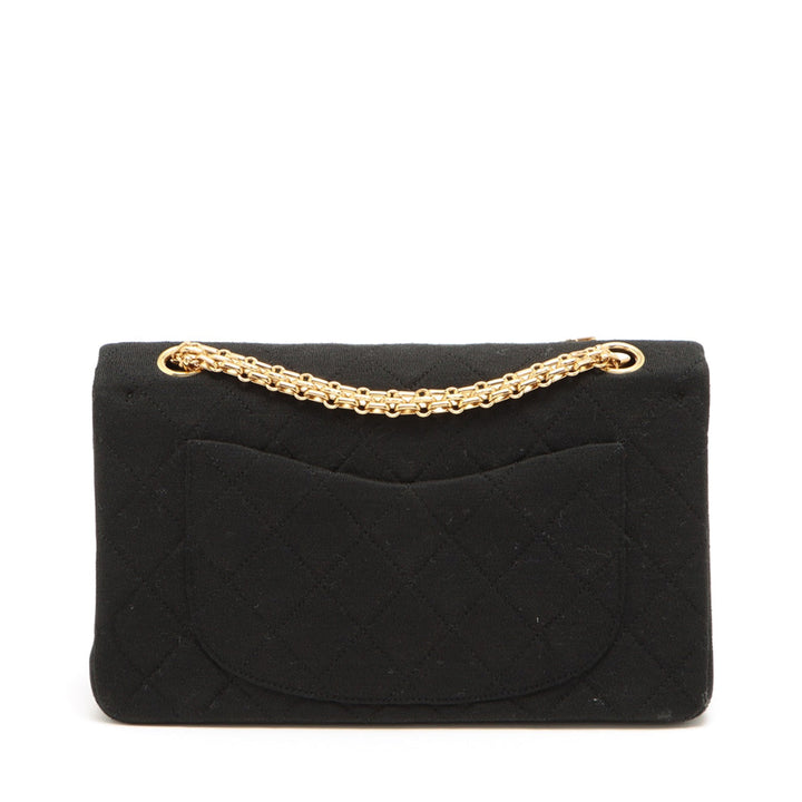 Top Quality Chanel Matrasse Cotton Double Flap Double Chain Bag Black Gold  0st
