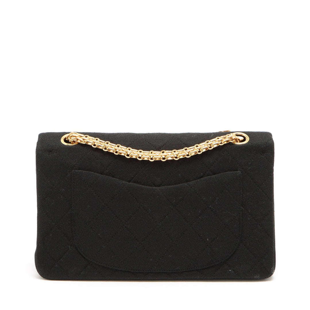 Top Quality Chanel Matrasse Cotton Double Flap Double Chain Bag Black Gold  0st