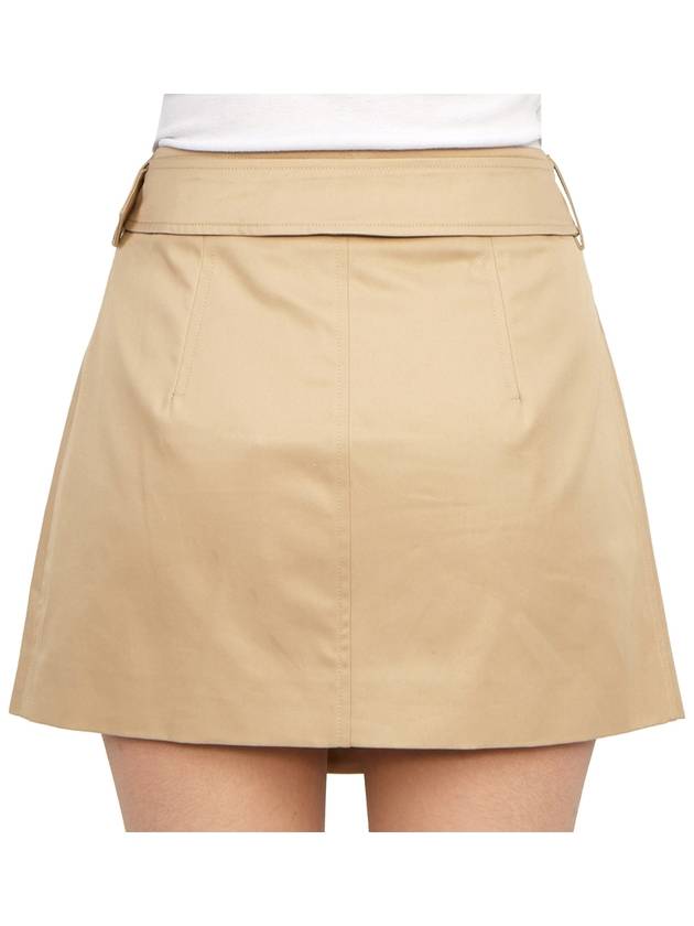 Burberry WoMen's Cotton Gabardine Mini Trench A-Line Skirt Beige