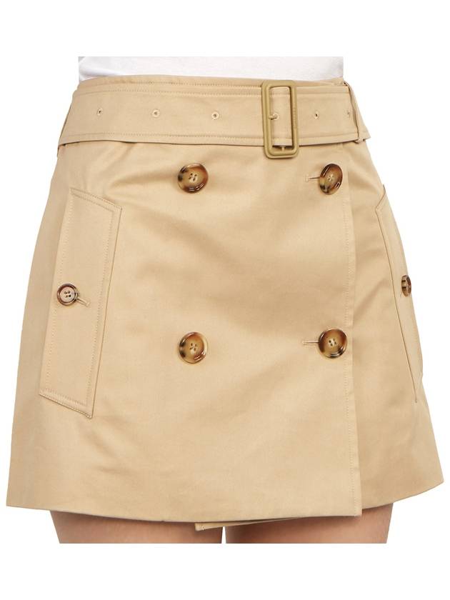 Burberry WoMen's Cotton Gabardine Mini Trench A-Line Skirt Beige