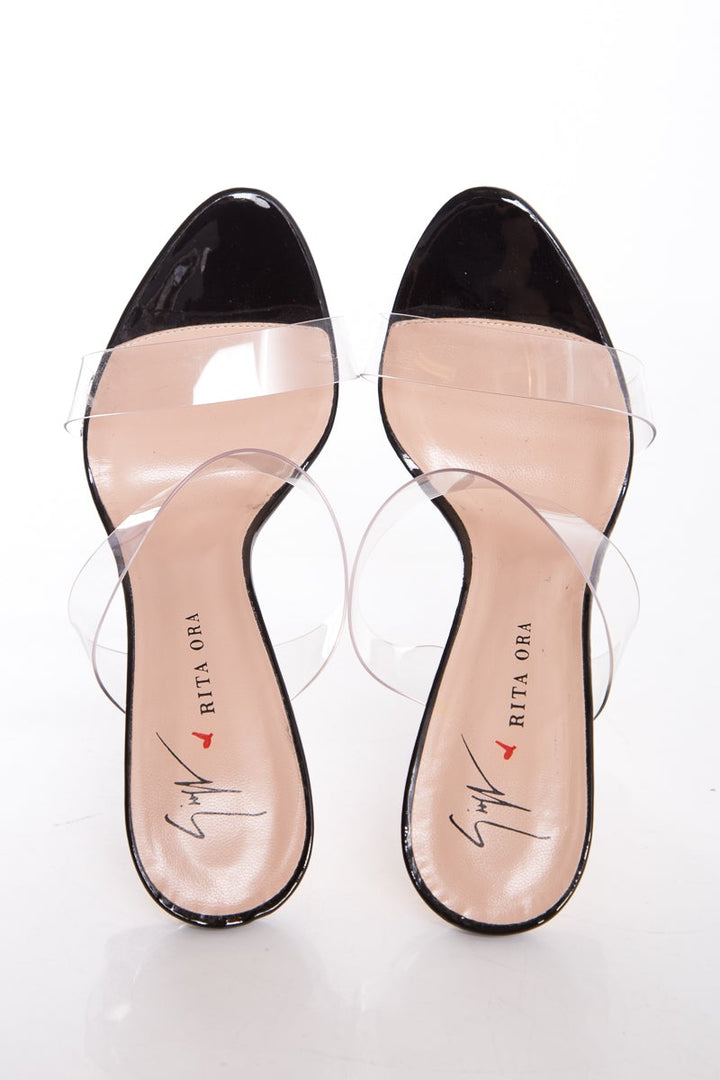 Guiseppe Zanotti Black Gold Heels SZ 37.5