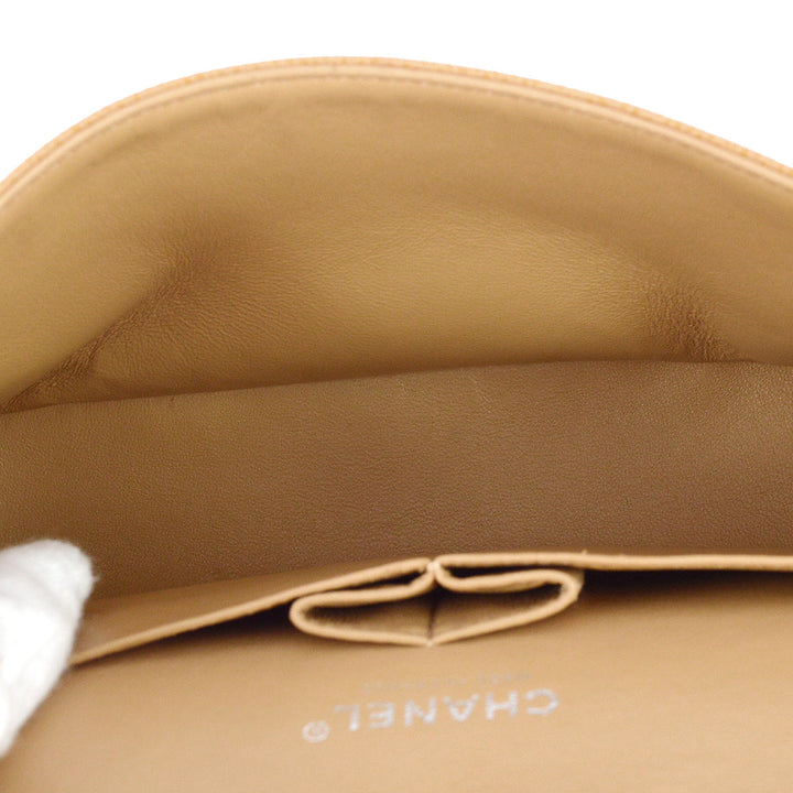 Top Quality Chanel 2004-2005 Classic Double Flap Medium Beige Caviar